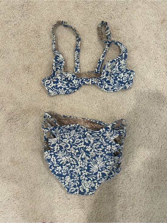 acacia swimwear Other - acacia swimwear Blue and White Floral High-Waist Bikini